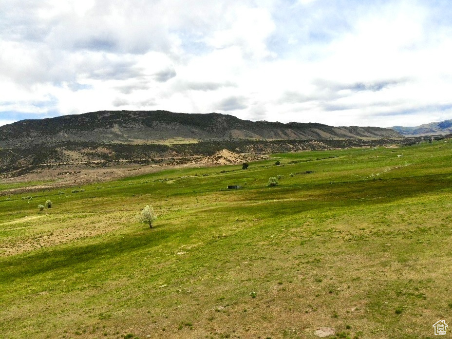 Mountain view with rural landscape