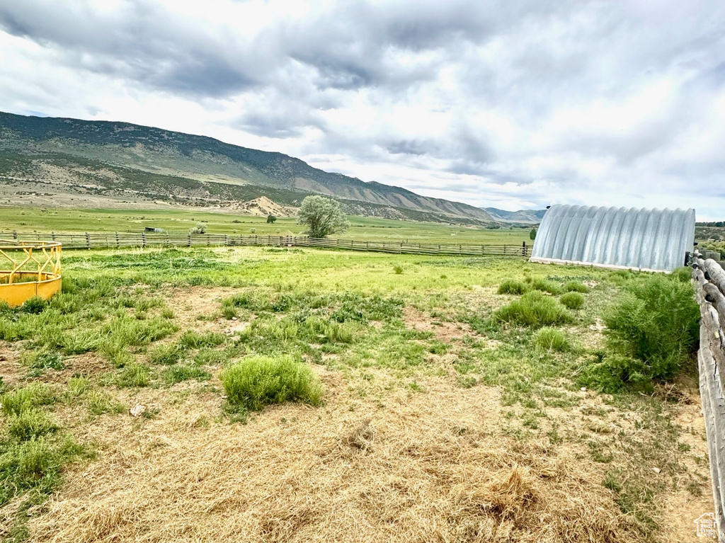 Mountain view with rural landscape