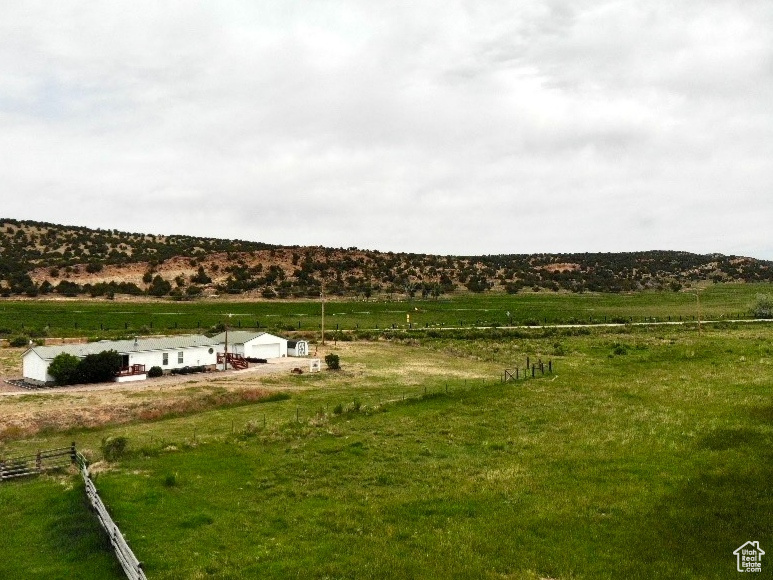 View of yard featuring a view of countryside