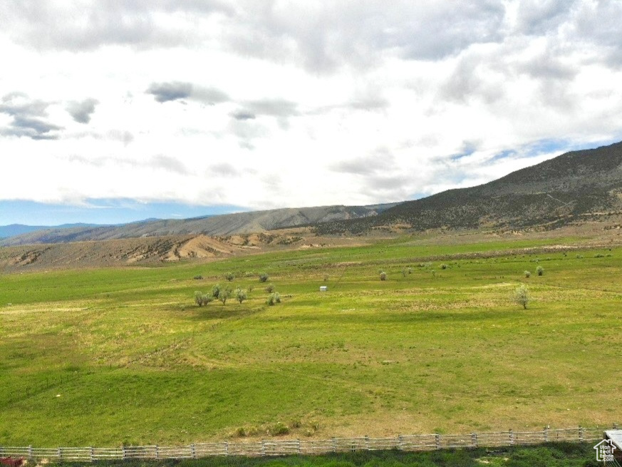 Mountain view with rural landscape