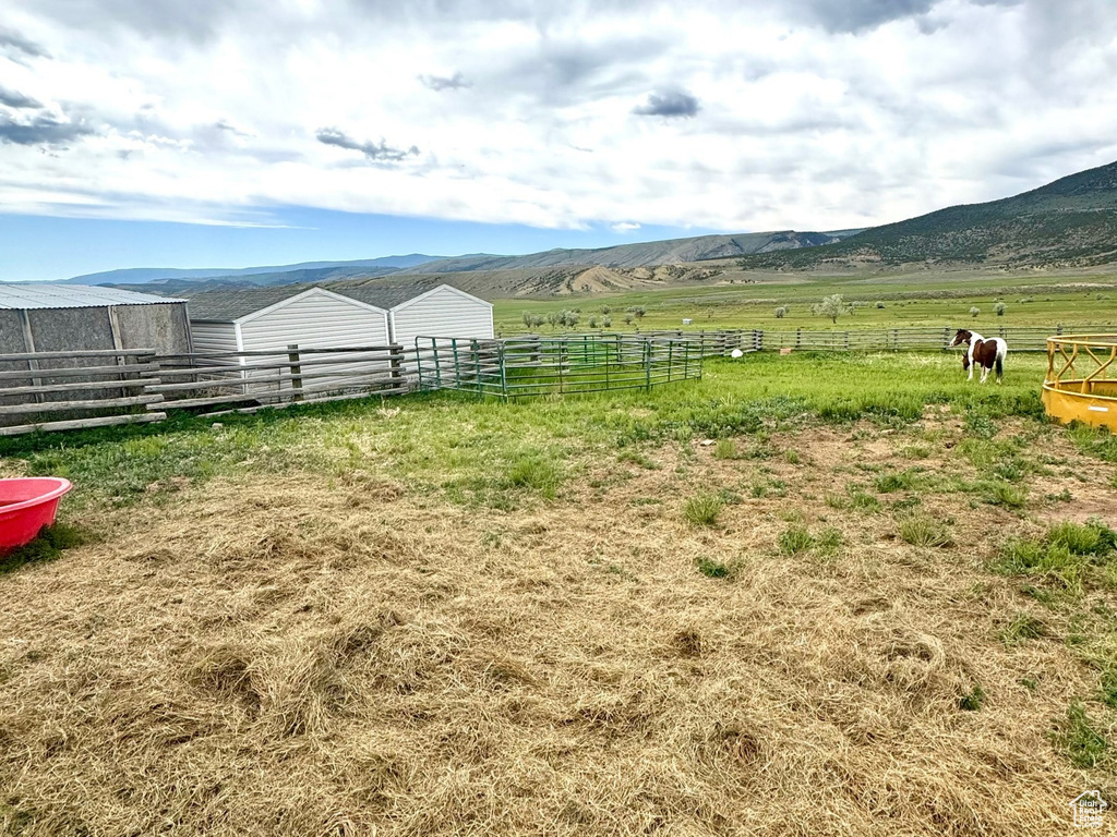 View of yard featuring a view of rural / pastoral area