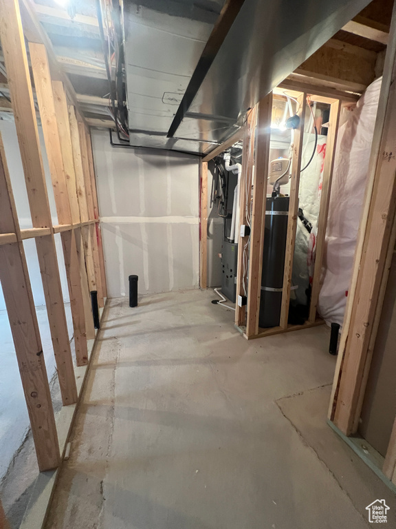 View of unfinished basement