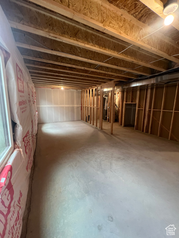 View of unfinished basement