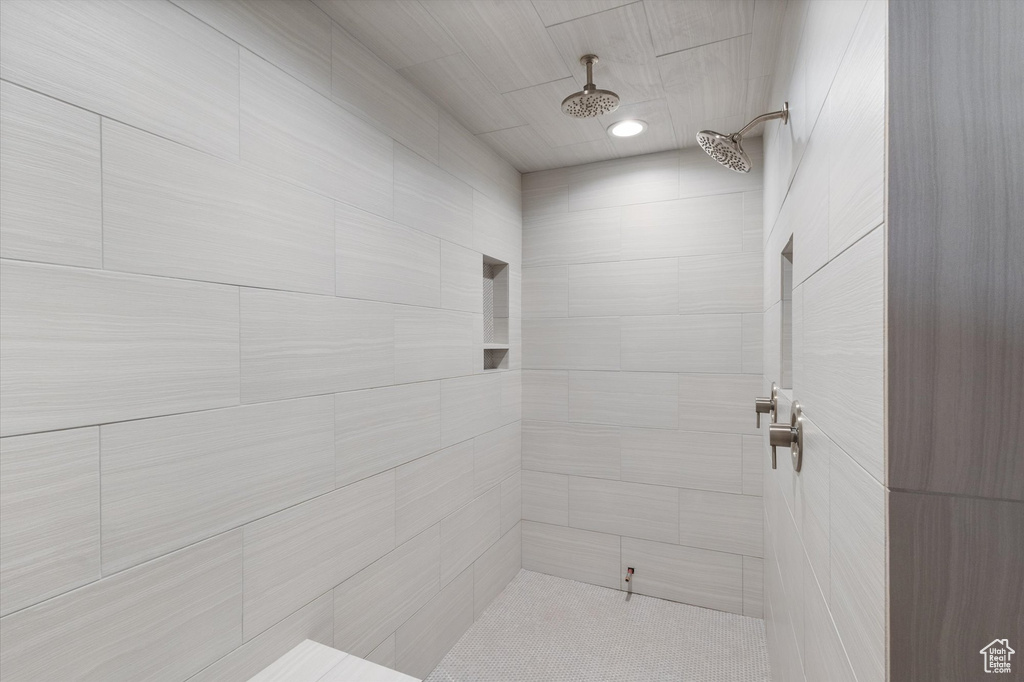 Full bathroom featuring a tile shower