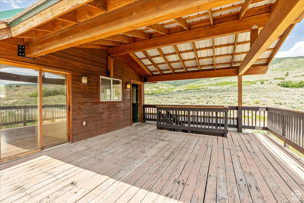 View of wooden deck