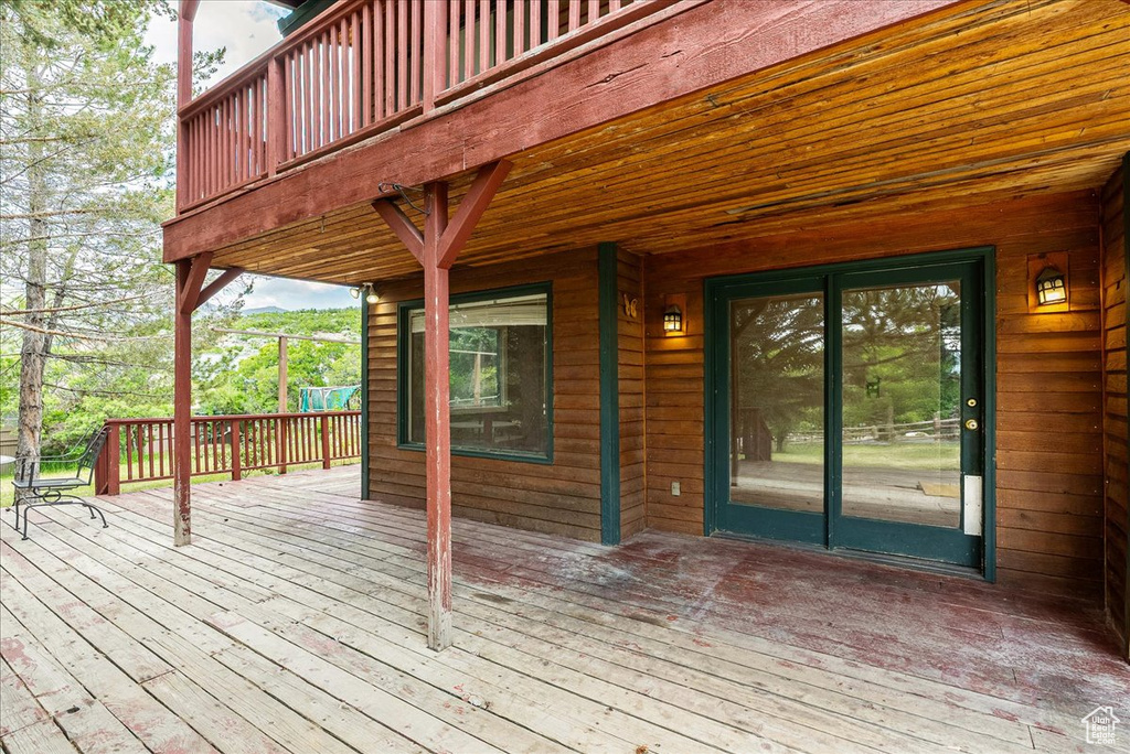 View of wooden deck