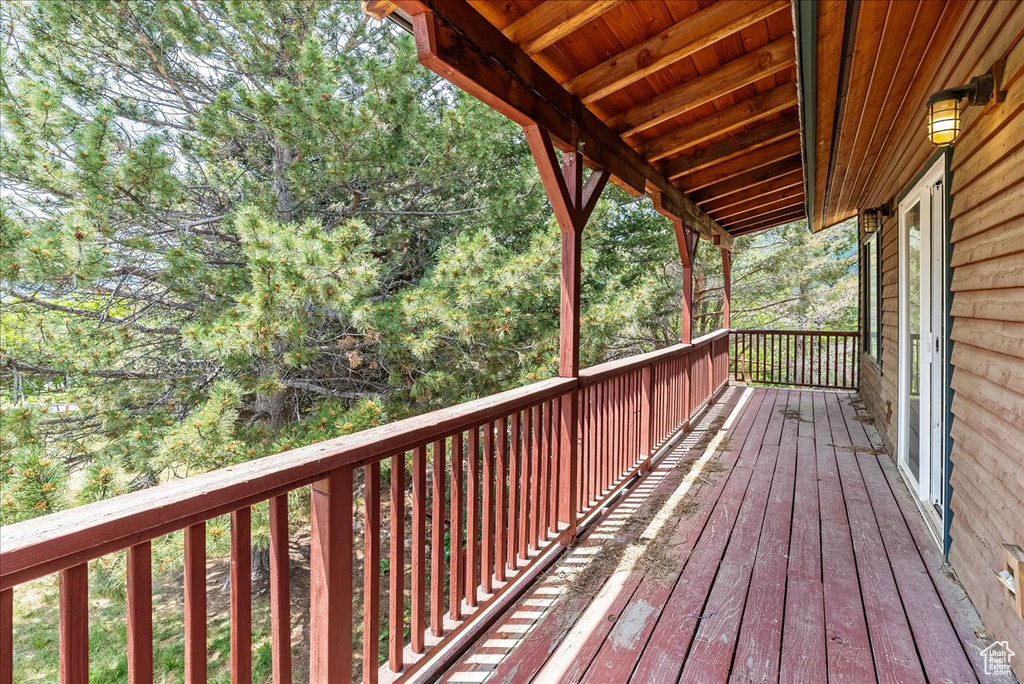 View of wooden deck