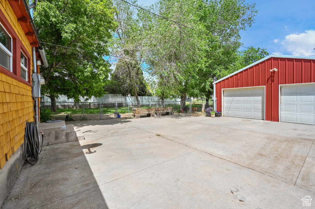 View of garage