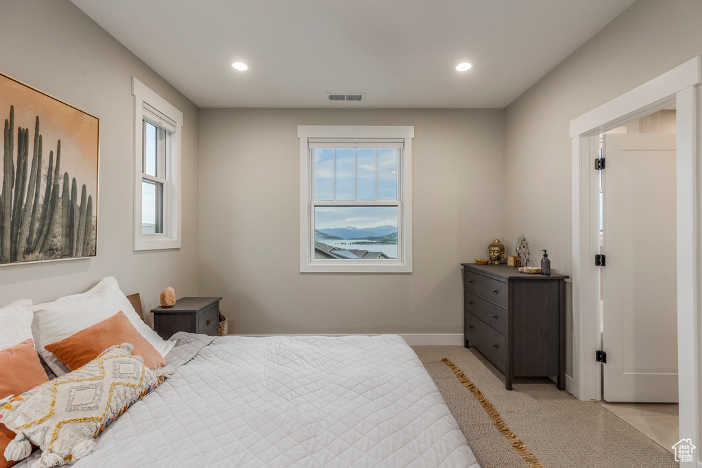 Bedroom featuring recessed lighting