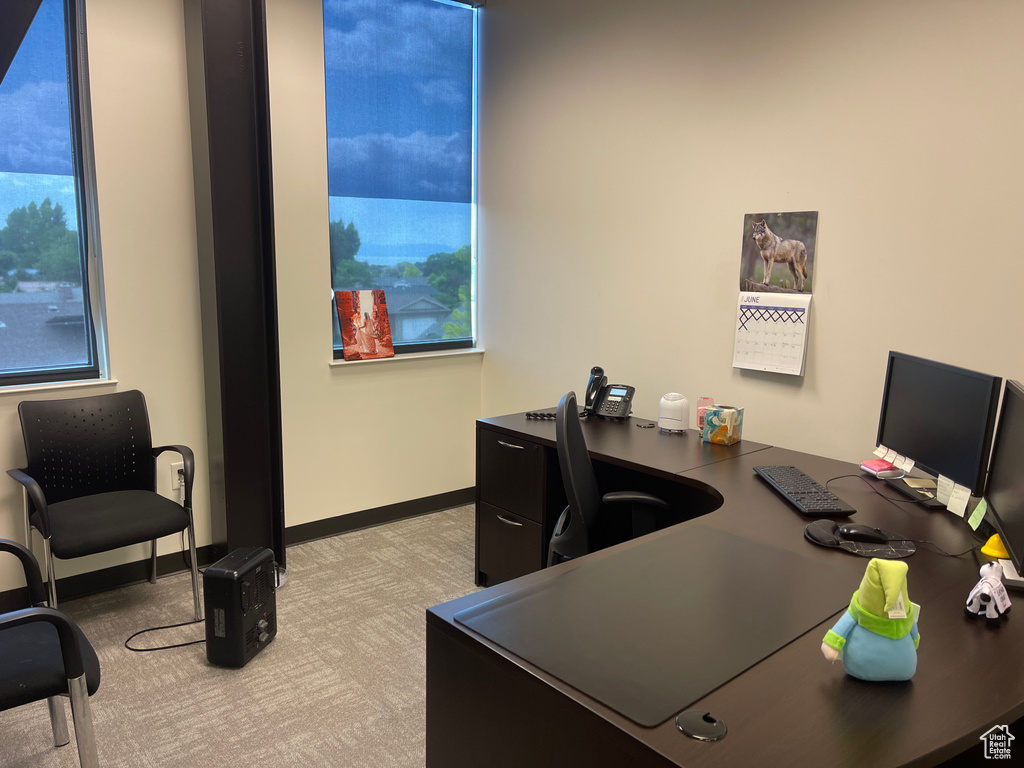 Office space with baseboards