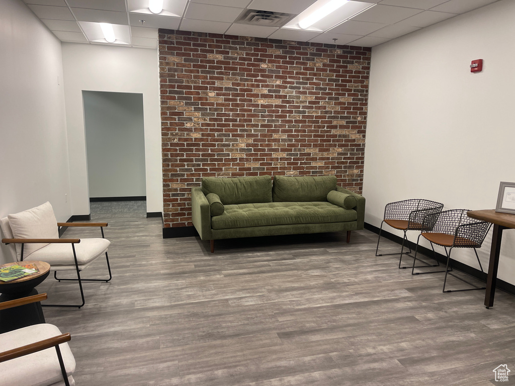 Common area with a drop ceiling