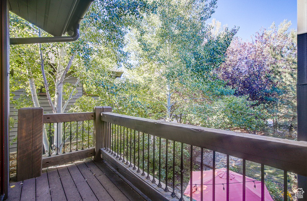 View of wooden deck