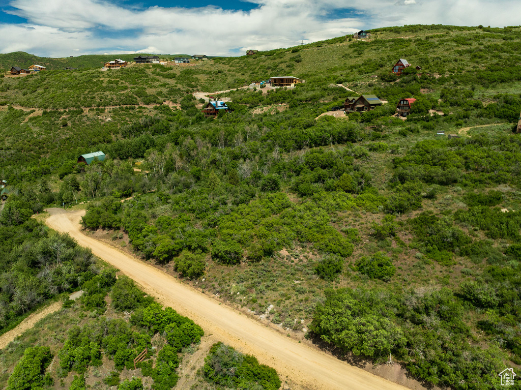 Aerial view of sparsely populated area