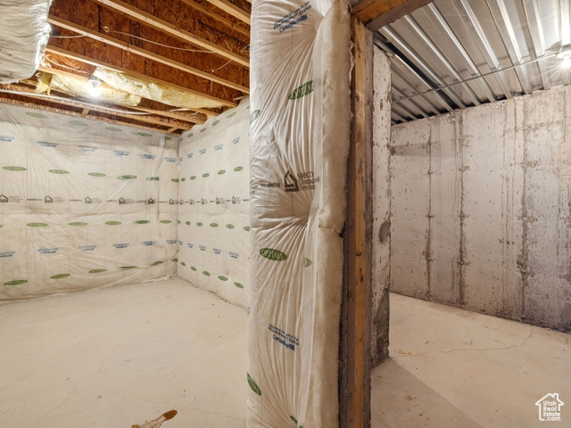 View of unfinished basement