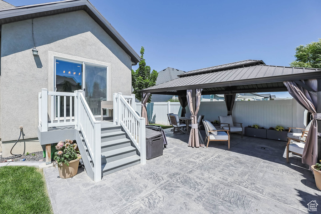 View of patio / terrace with a gazebo