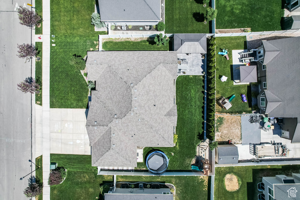 Aerial perspective of suburban area