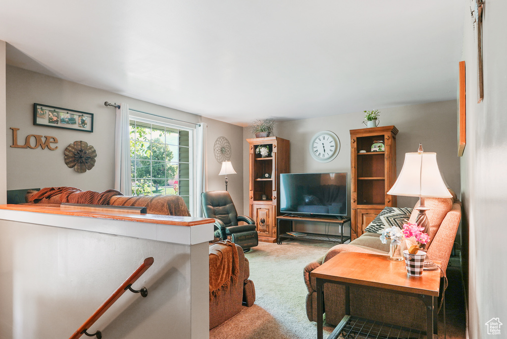 View of carpeted living room