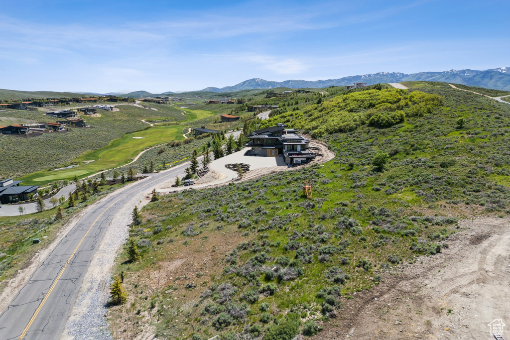 Aerial view of a mountainous background