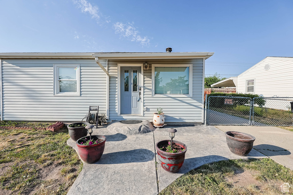 View of front of house featuring a patio area