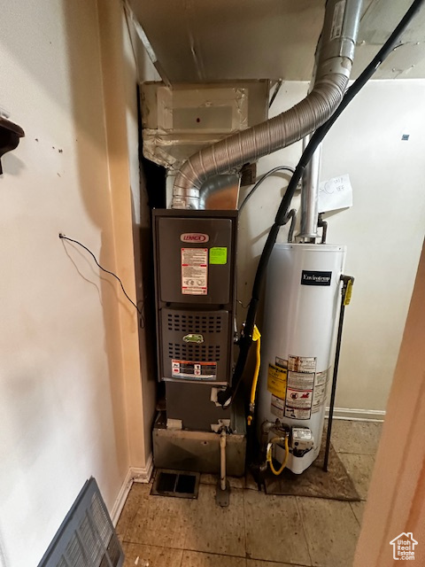 Utilities featuring gas water heater