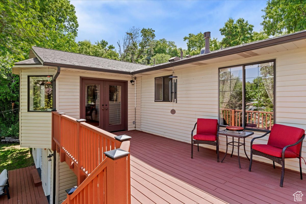 Deck with french doors