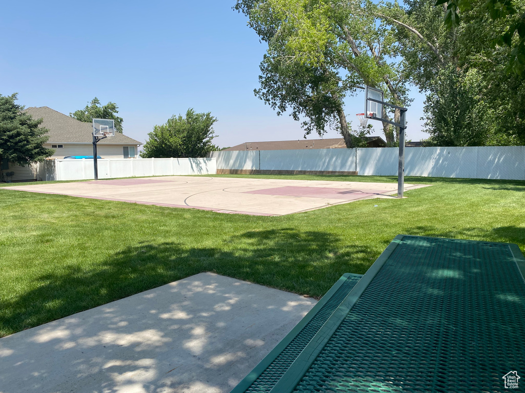 View of basketball court with community basketball court