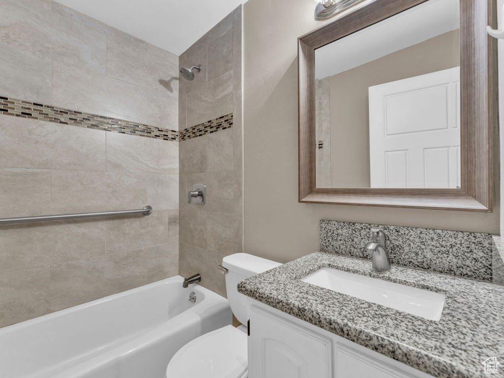 Full bath with vanity and  shower combination
