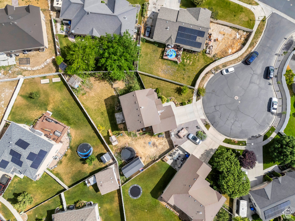 Aerial perspective of suburban area