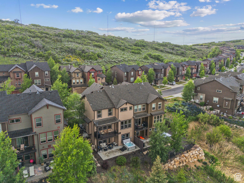 Aerial view of residential area