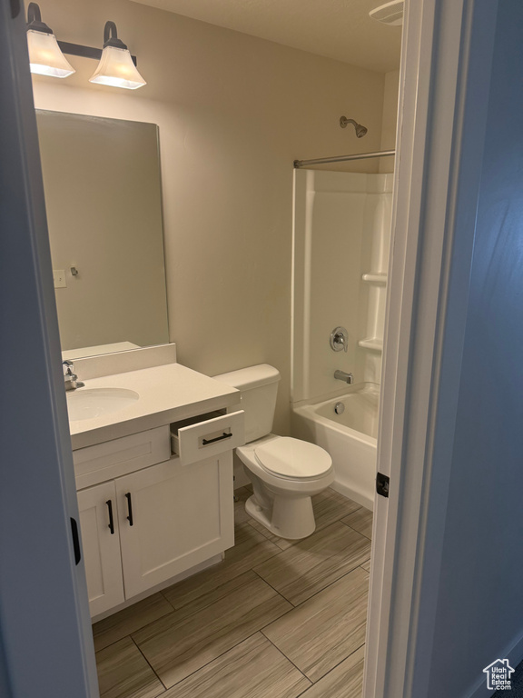 Full bath with vanity and  shower combination