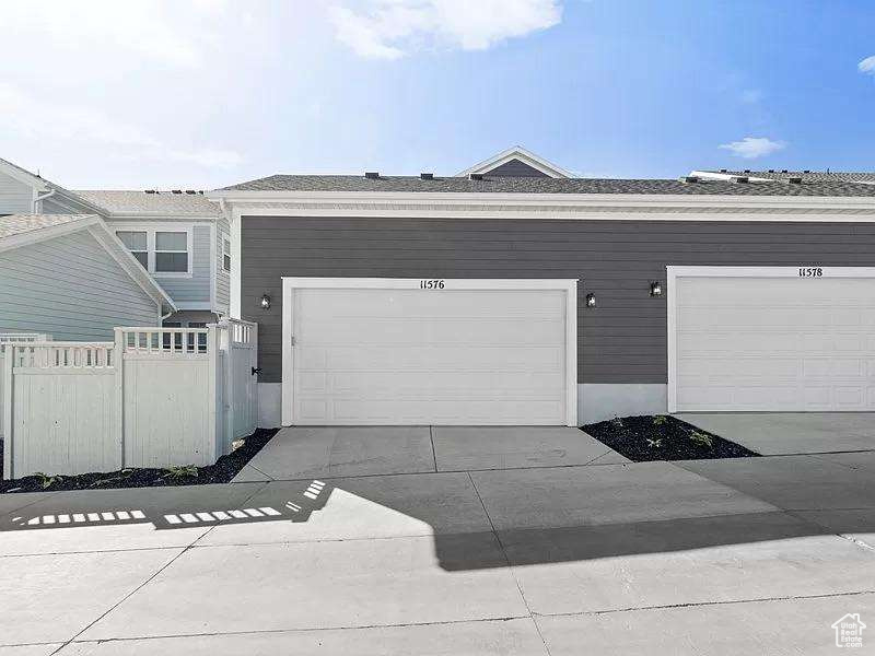 Garage with driveway
