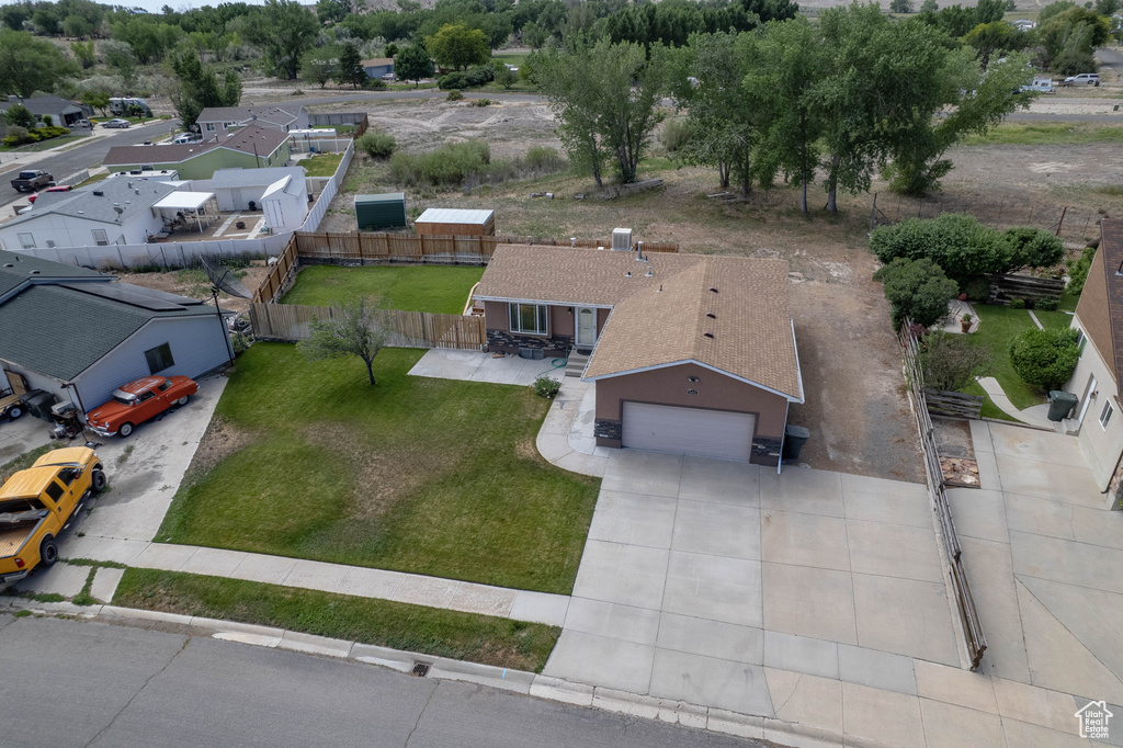 Aerial view of residential area