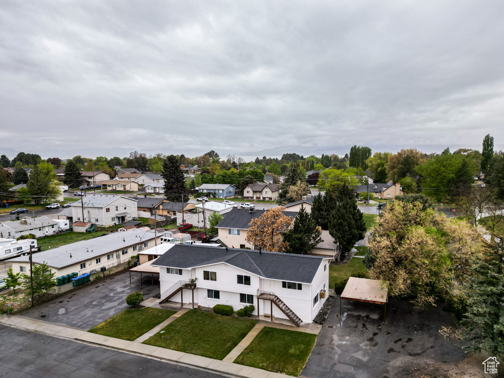 Aerial view of residential area