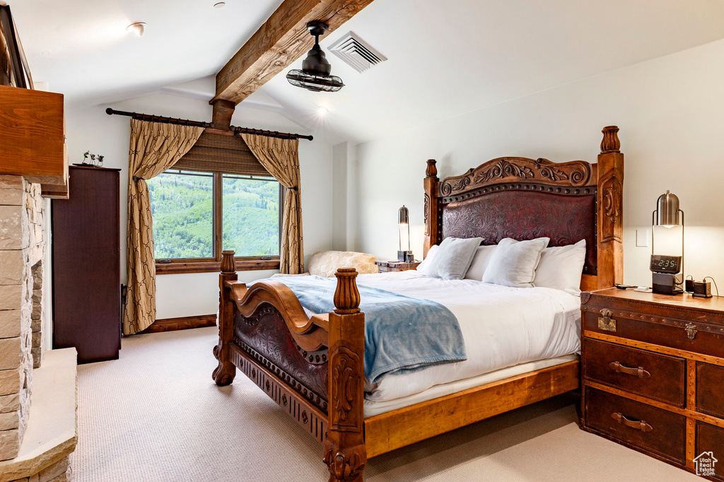 Bedroom featuring carpet