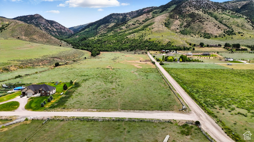 Mountain view with rural landscape