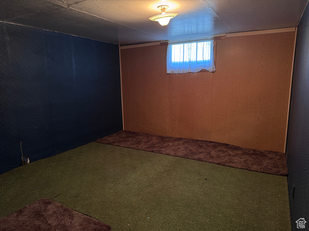 Below grade area featuring carpet