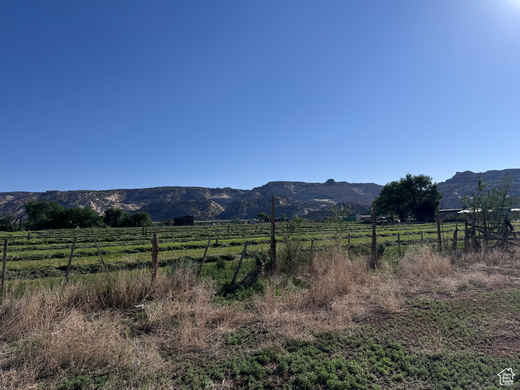 Mountain view with rural landscape