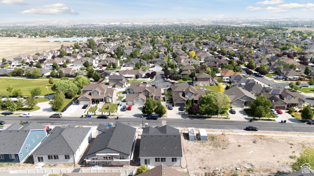 Aerial view of residential area