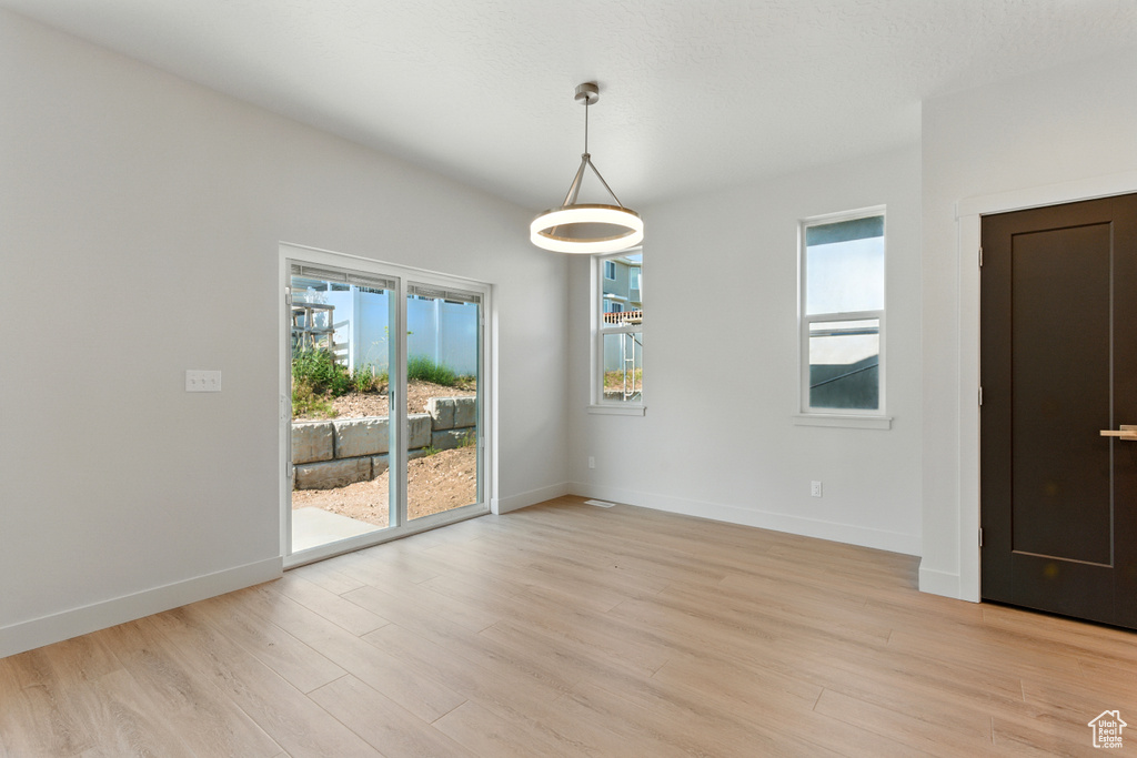 Unfurnished room with light wood-style flooring and plenty of natural light