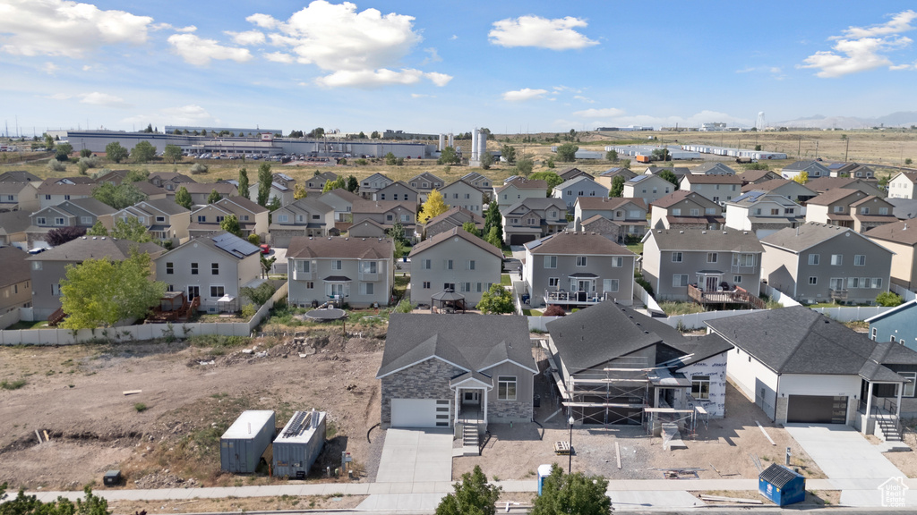 Aerial view of residential area