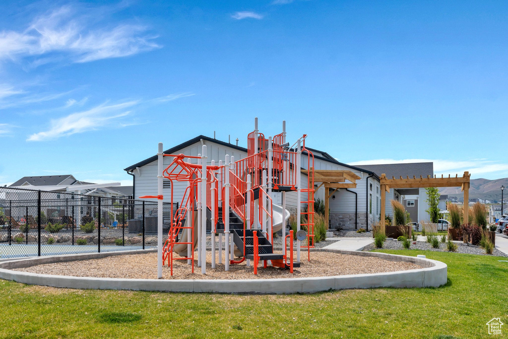View of community jungle gym