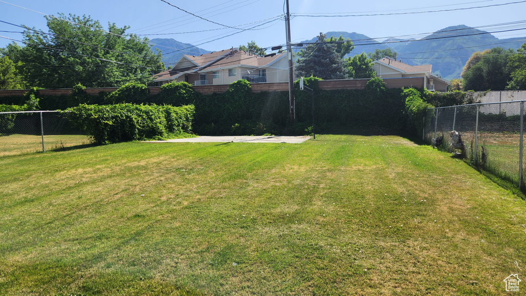View of fenced backyard