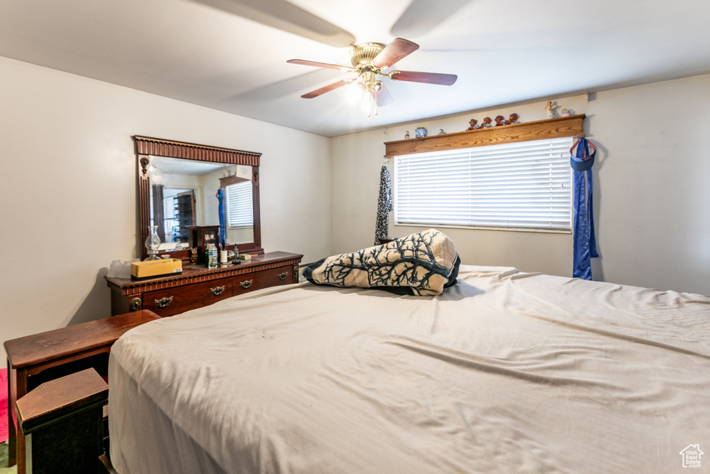 Bedroom featuring ceiling fan