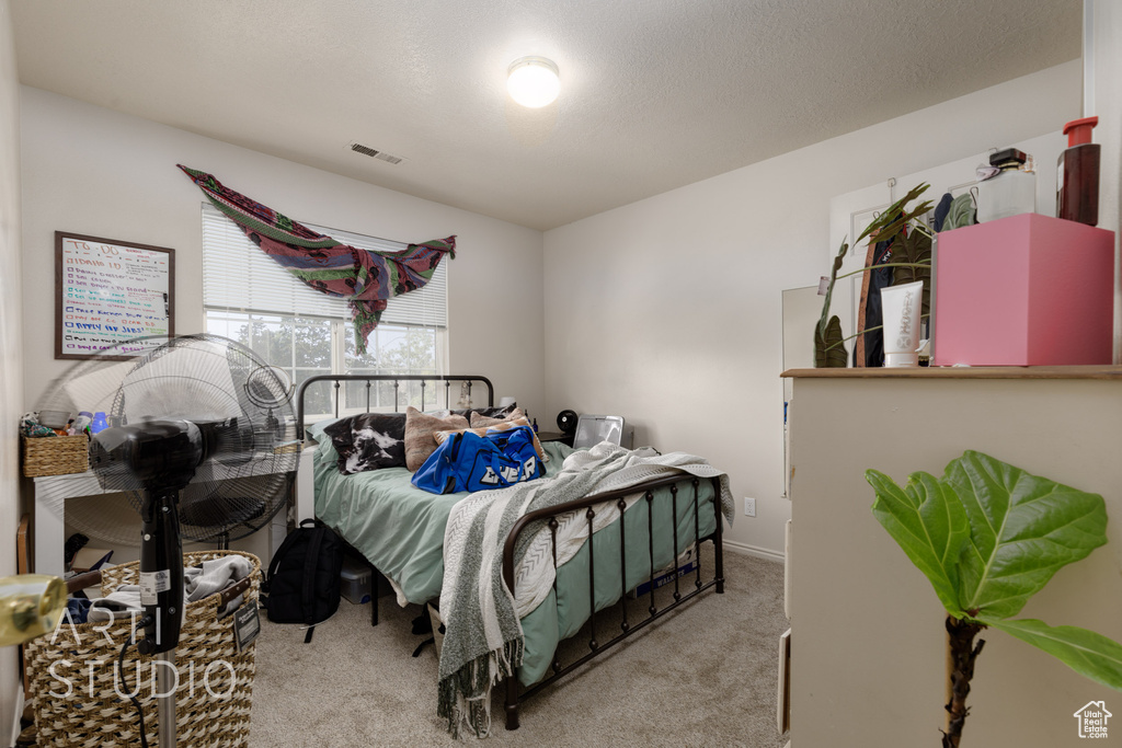 Bedroom with carpet floors
