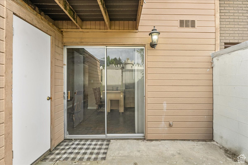 View of exterior entry