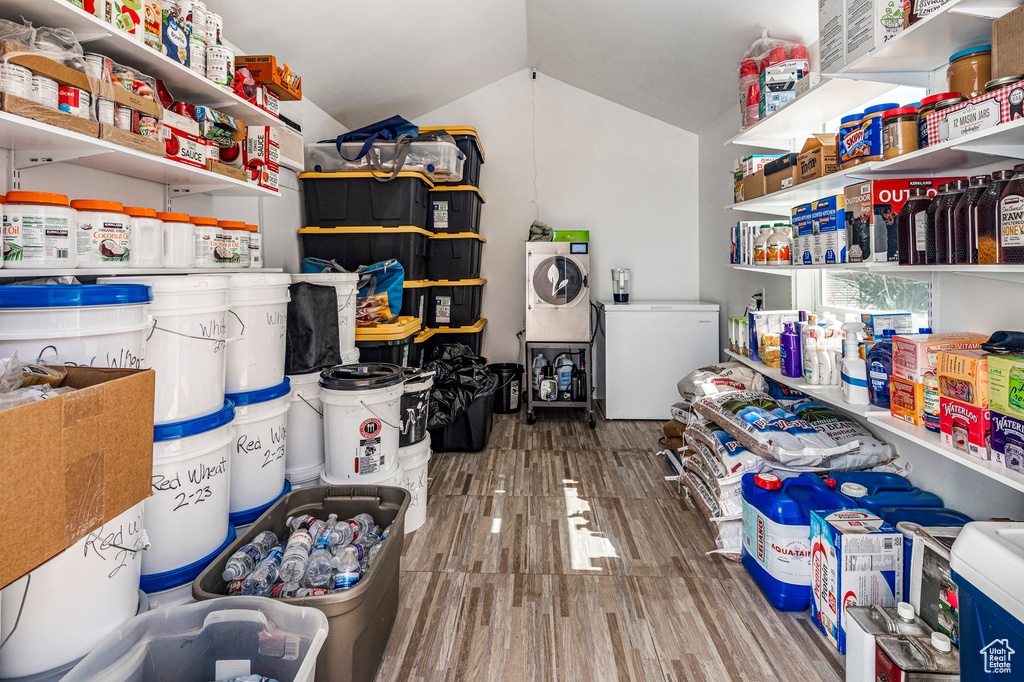 Pantry featuring washer / dryer