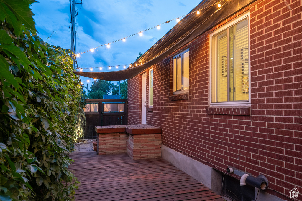 View of wooden deck
