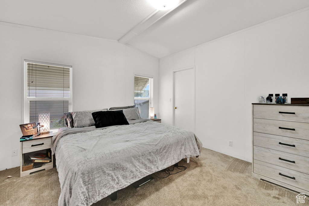 Bedroom with carpet