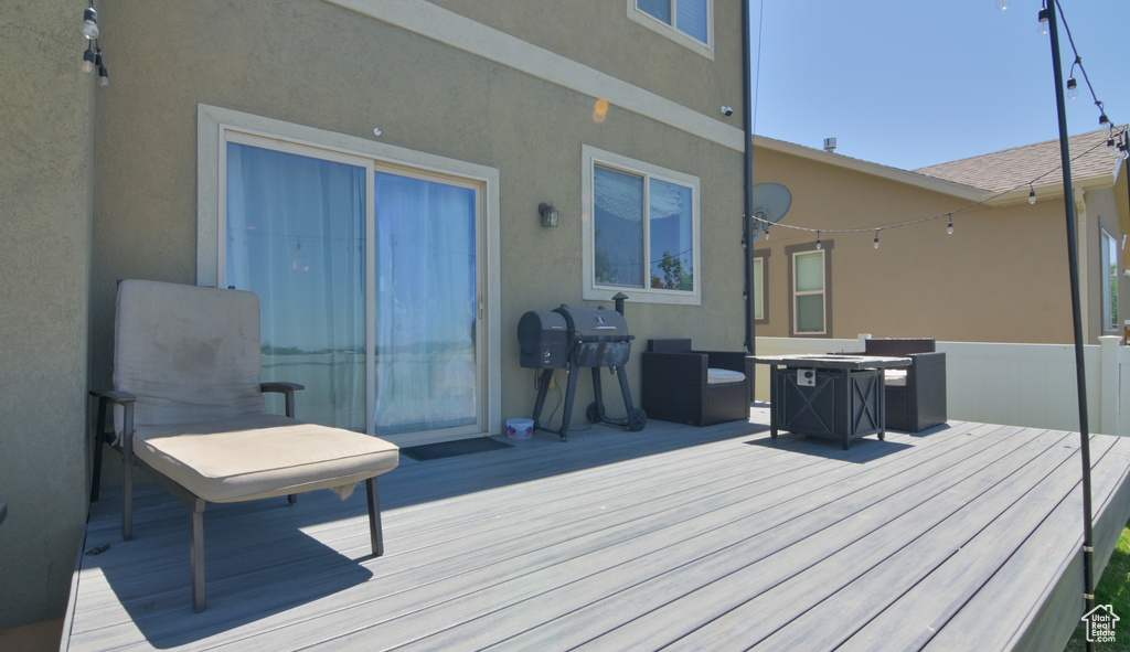 Wooden terrace with grilling area
