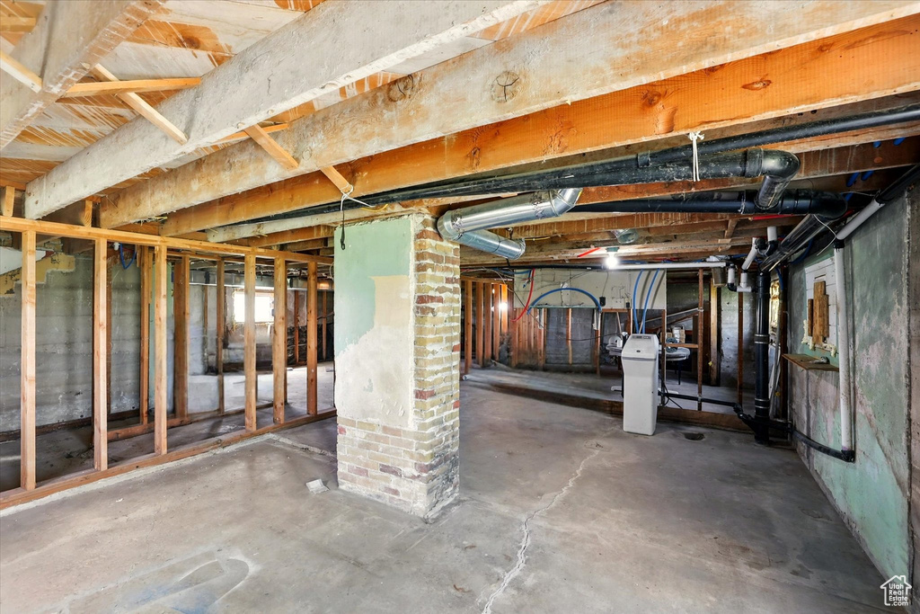 View of unfinished basement